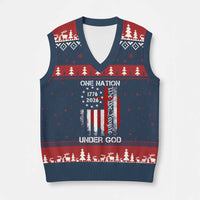One Nation Under God 250 Years V-Neck Knit Sweater Vest 250th Anniversary USA