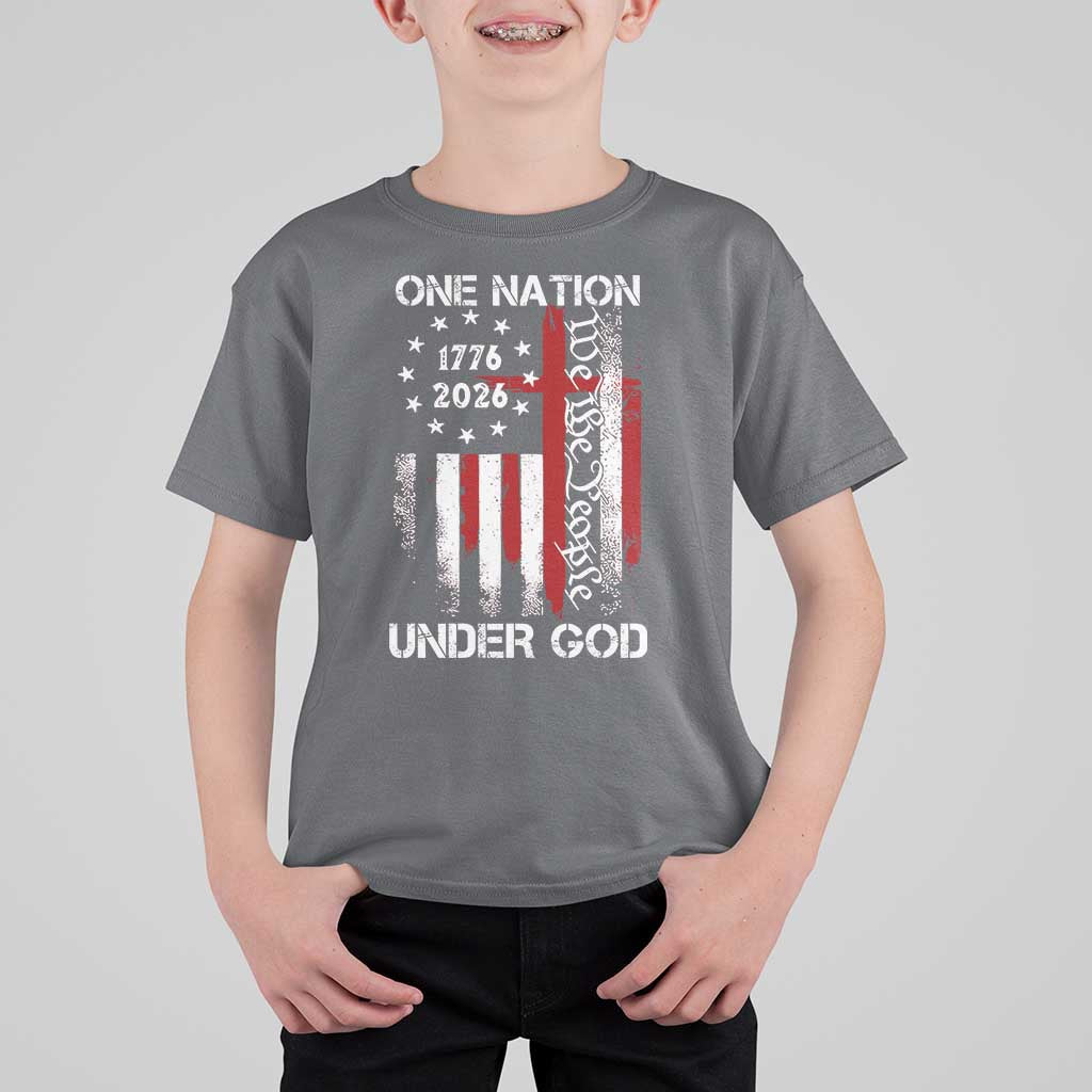 One Nation Under God 250 Years T Shirt For Kid 250th Anniversary USA
