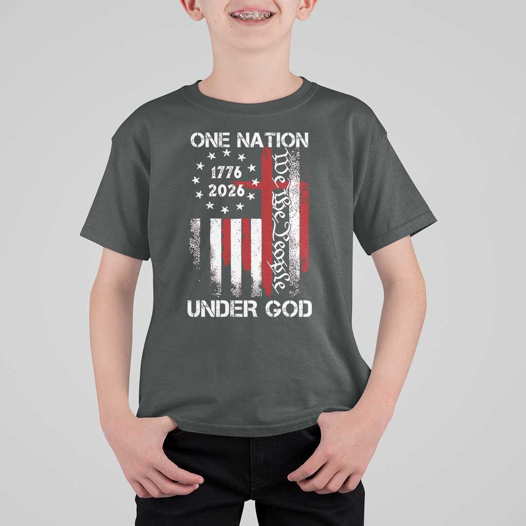 One Nation Under God 250 Years T Shirt For Kid 250th Anniversary USA
