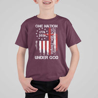 One Nation Under God 250 Years T Shirt For Kid 250th Anniversary USA
