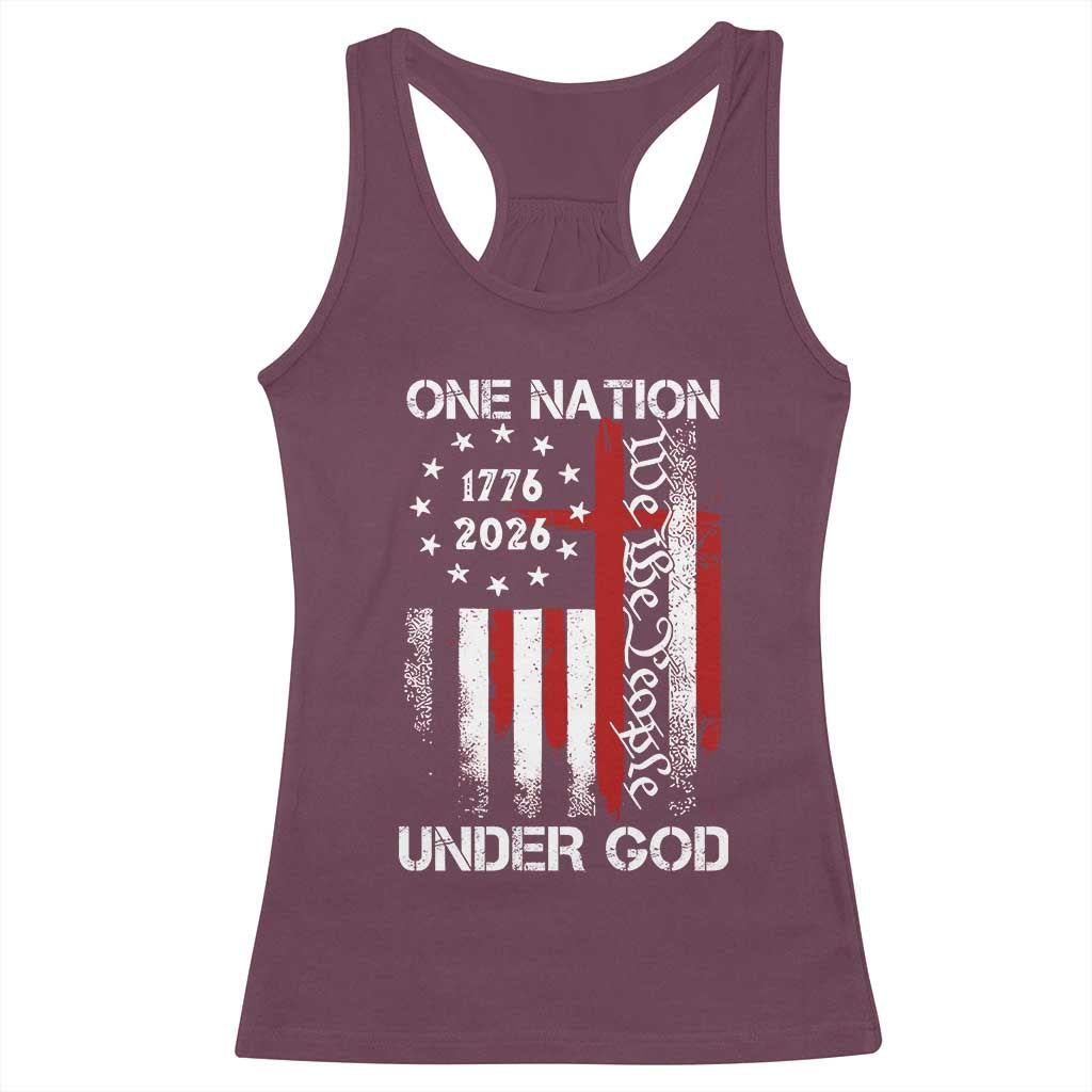 One Nation Under God 250 Years Racerback Tank Top 250th Anniversary USA