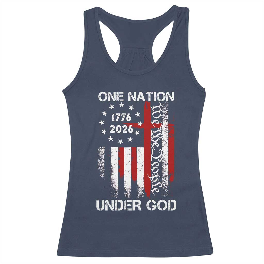 One Nation Under God 250 Years Racerback Tank Top 250th Anniversary USA