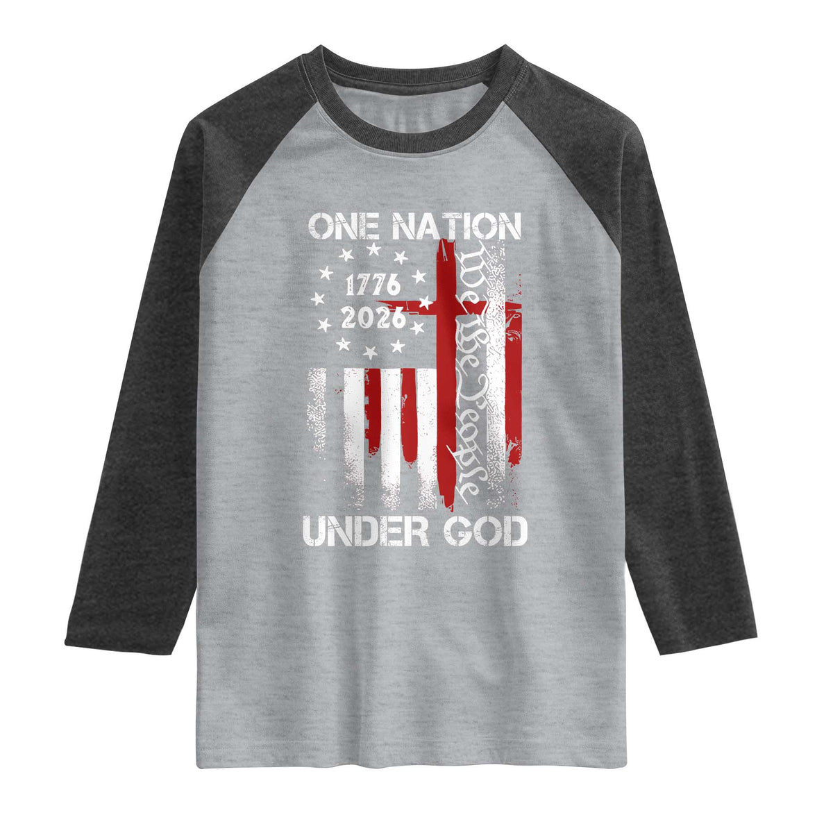 One Nation Under God 250 Years Raglan Shirt 250th Anniversary USA