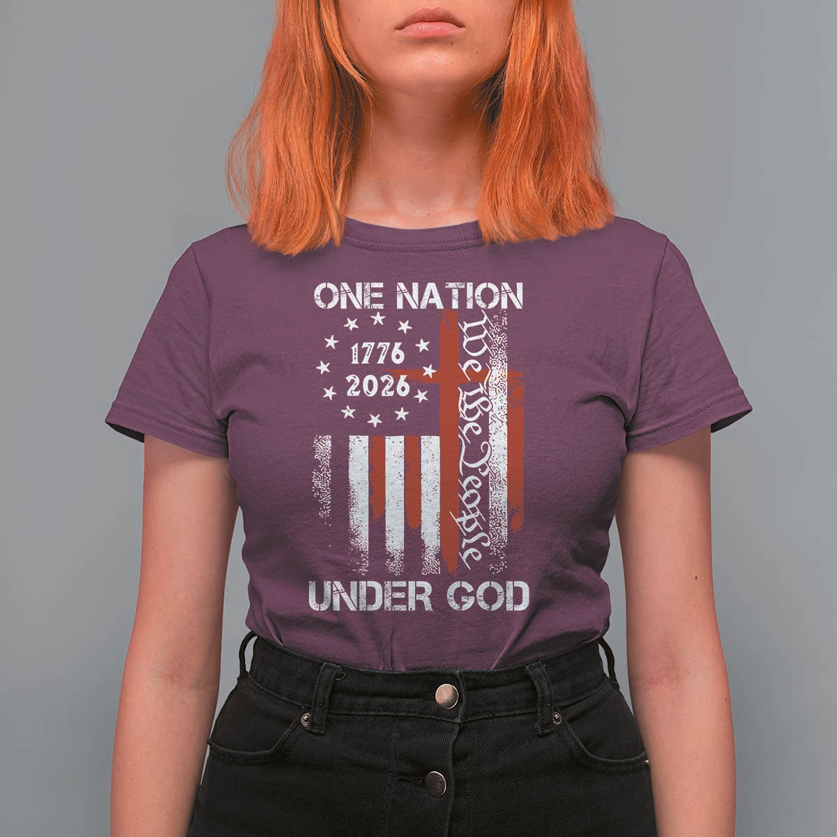 One Nation Under God 250 Years T Shirt For Women 250th Anniversary USA