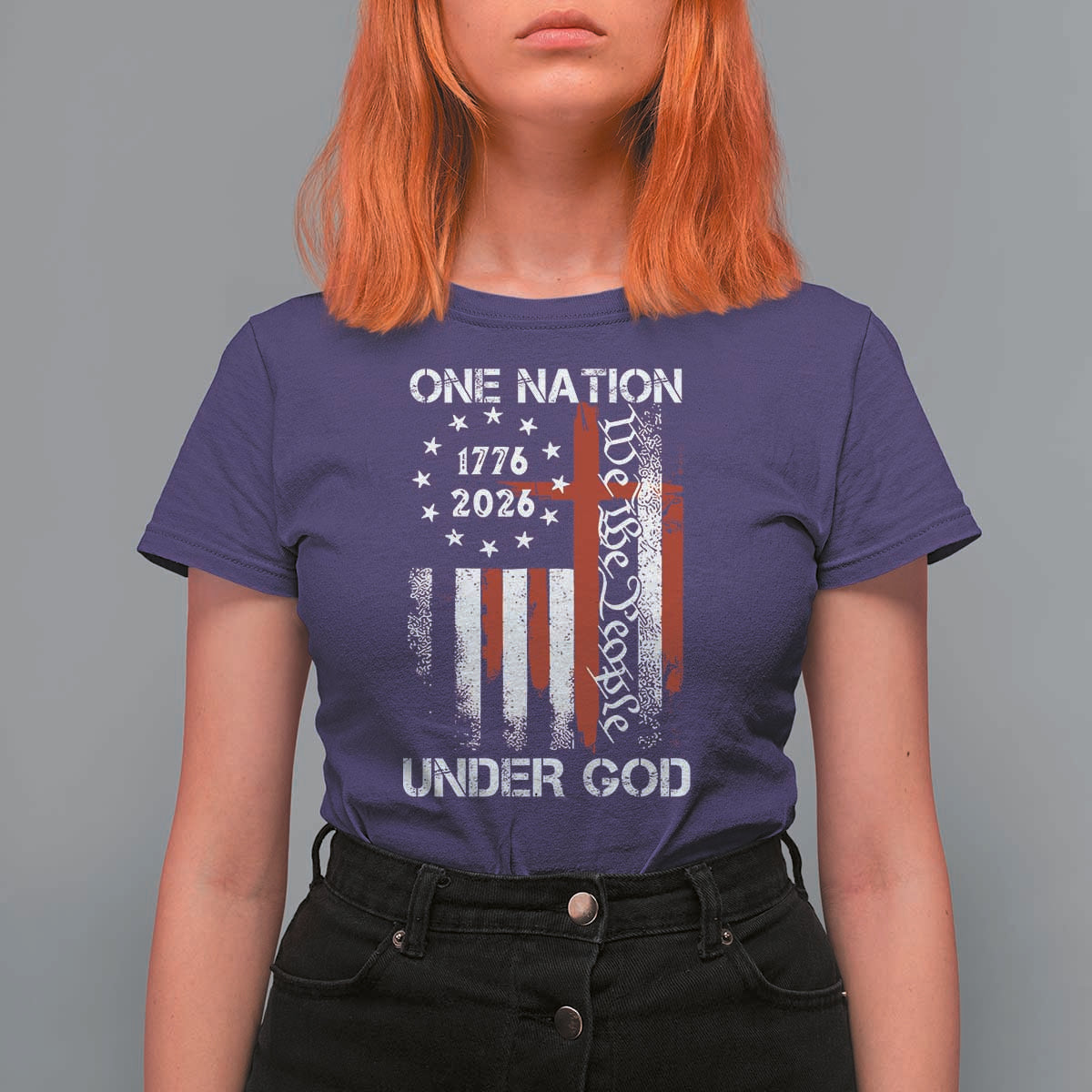 One Nation Under God 250 Years T Shirt For Women 250th Anniversary USA