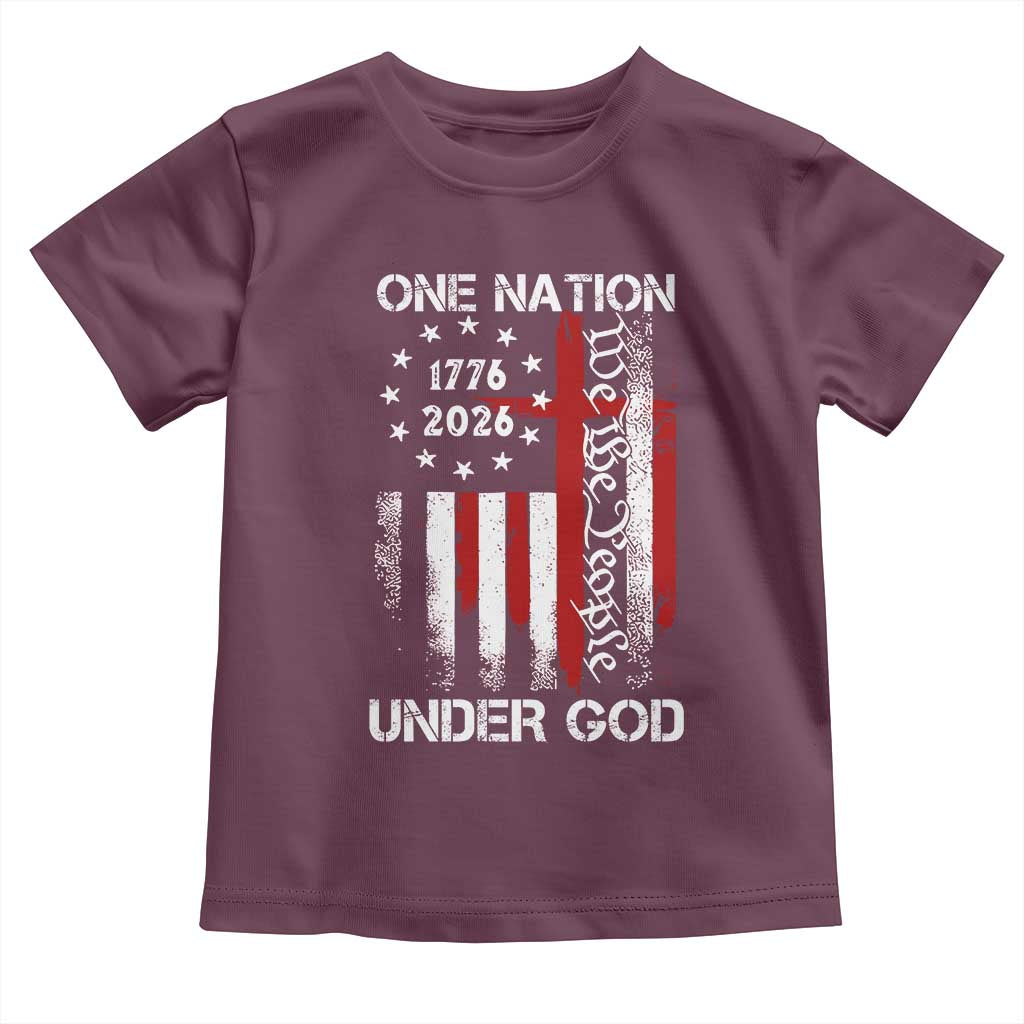 One Nation Under God 250 Years Toddler T Shirt 250th Anniversary USA