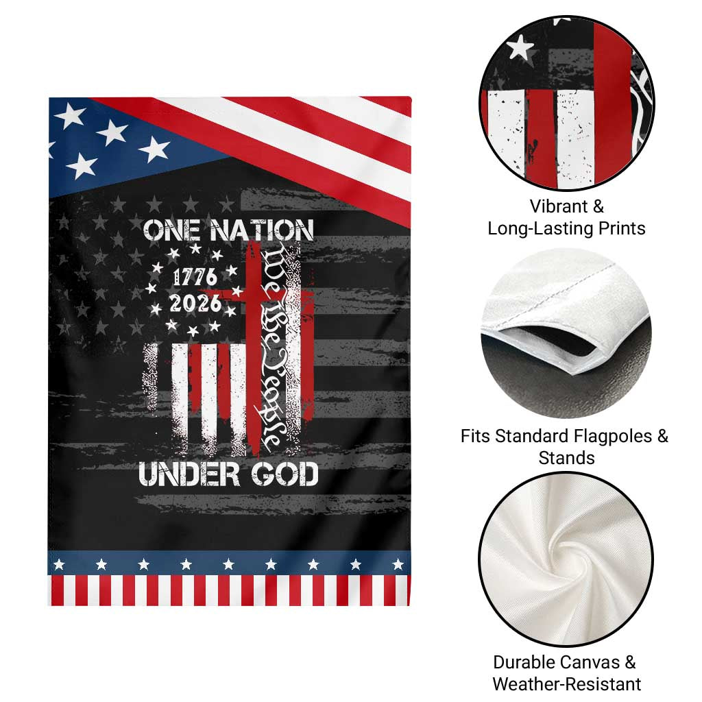 One Nation Under God 250 Years Patriotic Garden Flag 250th Anniversary USA