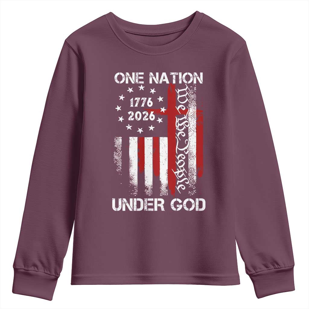 One Nation Under God 250 Years Youth Sweatshirt 250th Anniversary USA