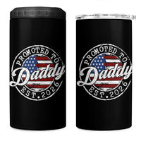 Promoted to Daddy 2026 4 in 1 Can Cooler Tumbler New Dad US Flag Fathers Day