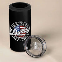 Promoted to Daddy 2026 4 in 1 Can Cooler Tumbler New Dad US Flag Fathers Day