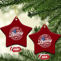 Promoted to Daddy 2026 Ceramic Ornament New Dad US Flag Fathers Day