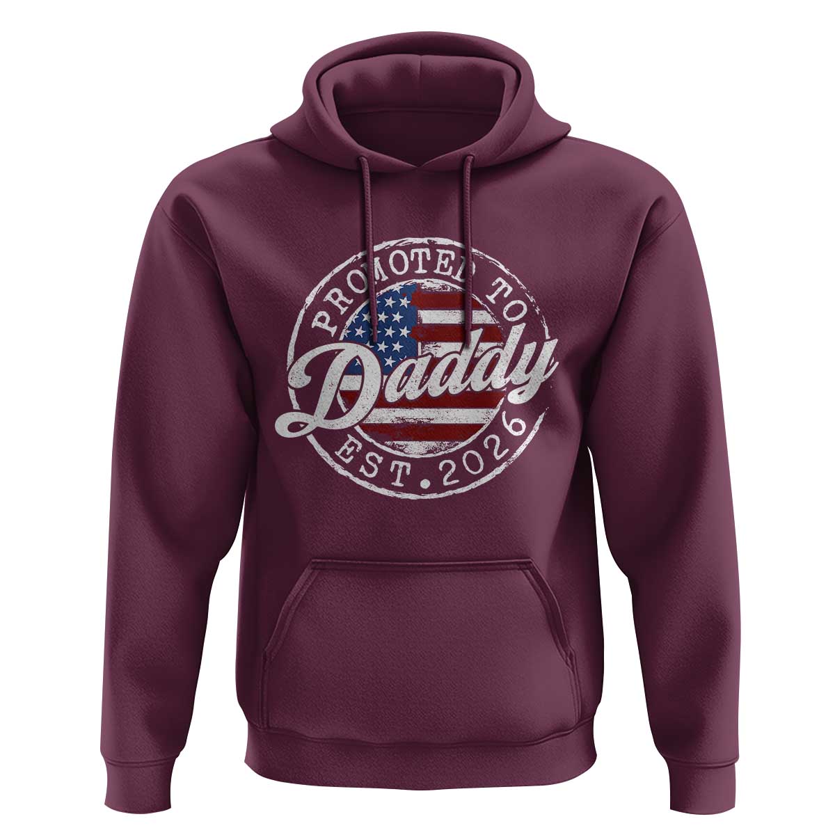 Promoted to Daddy 2026 Hoodie New Dad US Flag Fathers Day
