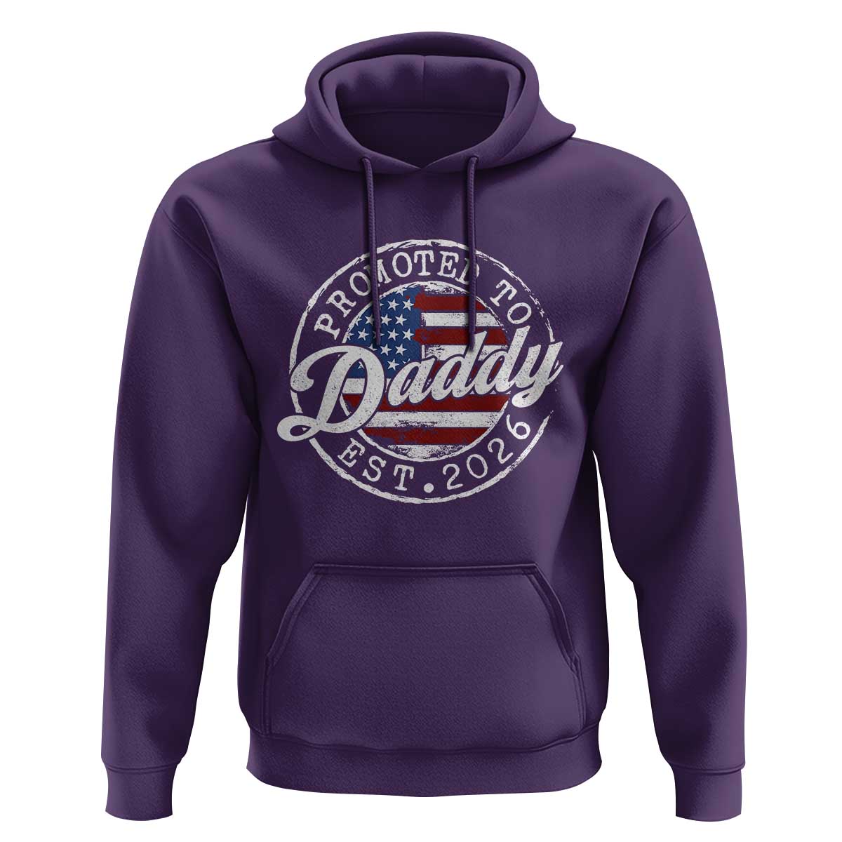 Promoted to Daddy 2026 Hoodie New Dad US Flag Fathers Day