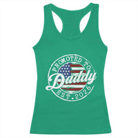 Promoted to Daddy 2026 Racerback Tank Top New Dad US Flag Fathers Day