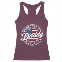 Promoted to Daddy 2026 Racerback Tank Top New Dad US Flag Fathers Day