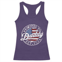 Promoted to Daddy 2026 Racerback Tank Top New Dad US Flag Fathers Day