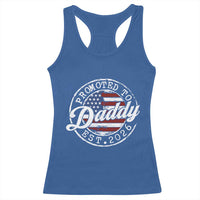 Promoted to Daddy 2026 Racerback Tank Top New Dad US Flag Fathers Day