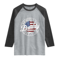 Promoted to Daddy 2026 Raglan Shirt New Dad US Flag Fathers Day