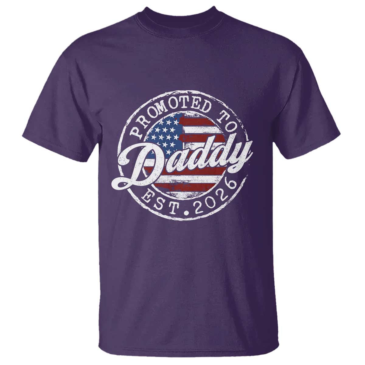 Promoted to Daddy 2026 T Shirt New Dad US Flag Fathers Day