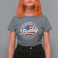 Promoted to Daddy 2026 T Shirt For Women New Dad US Flag Fathers Day