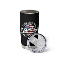 Promoted to Daddy 2026 Tumbler Cup New Dad US Flag Fathers Day