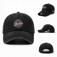 Promoted to Daddy 2026 Washed Cotton Baseball Cap New Dad US Flag Fathers Day