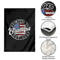 Promoted to Grandpa 2026 Garden Flag New Grandfather US Flag Fathers Day