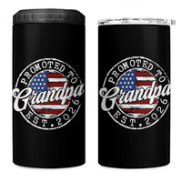 Promoted to Grandpa 2026 4 in 1 Can Cooler Tumbler New Grandfather US Flag Fathers Day