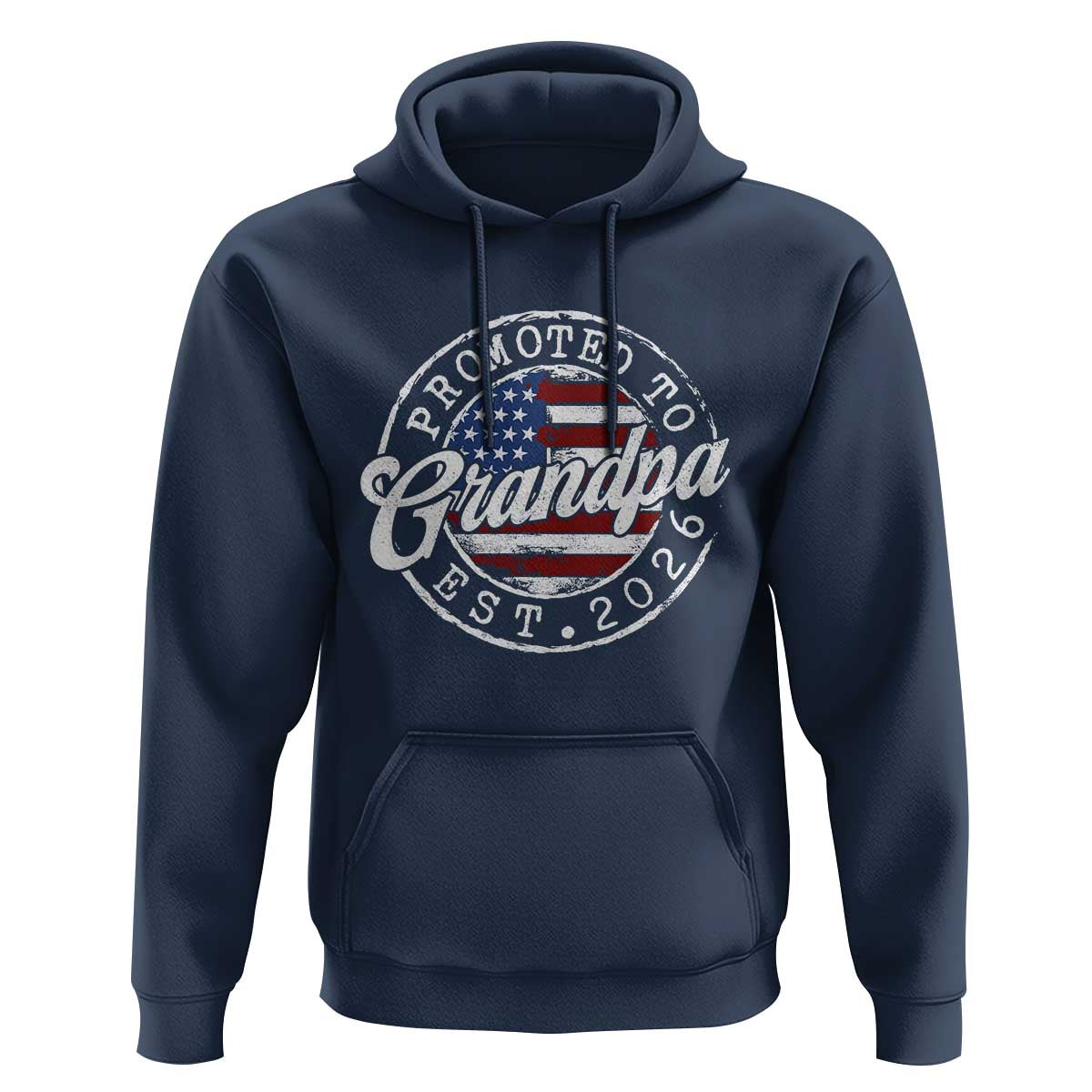 Promoted to Grandpa 2026 Hoodie New Grandfather US Flag Fathers Day