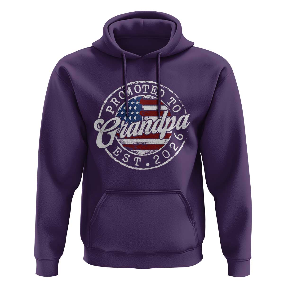 Promoted to Grandpa 2026 Hoodie New Grandfather US Flag Fathers Day