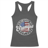 Promoted to Grandpa 2026 Racerback Tank Top New Grandfather US Flag Fathers Day
