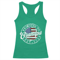 Promoted to Grandpa 2026 Racerback Tank Top New Grandfather US Flag Fathers Day