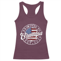 Promoted to Grandpa 2026 Racerback Tank Top New Grandfather US Flag Fathers Day