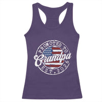 Promoted to Grandpa 2026 Racerback Tank Top New Grandfather US Flag Fathers Day