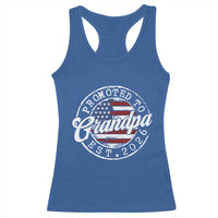 Promoted to Grandpa 2026 Racerback Tank Top New Grandfather US Flag Fathers Day