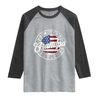 Promoted to Grandpa 2026 Raglan Shirt New Grandfather US Flag Fathers Day