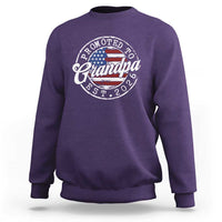 Promoted to Grandpa 2026 Sweatshirt New Grandfather US Flag Fathers Day