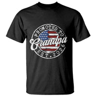 Promoted to Grandpa 2026 T Shirt New Grandfather US Flag Fathers Day