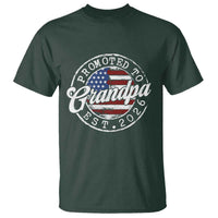 Promoted to Grandpa 2026 T Shirt New Grandfather US Flag Fathers Day
