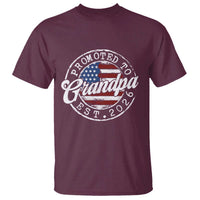 Promoted to Grandpa 2026 T Shirt New Grandfather US Flag Fathers Day
