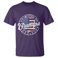 Promoted to Grandpa 2026 T Shirt New Grandfather US Flag Fathers Day