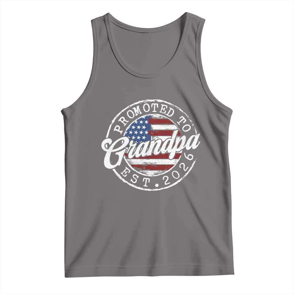 Promoted to Grandpa 2026 Tank Top New Grandfather US Flag Fathers Day