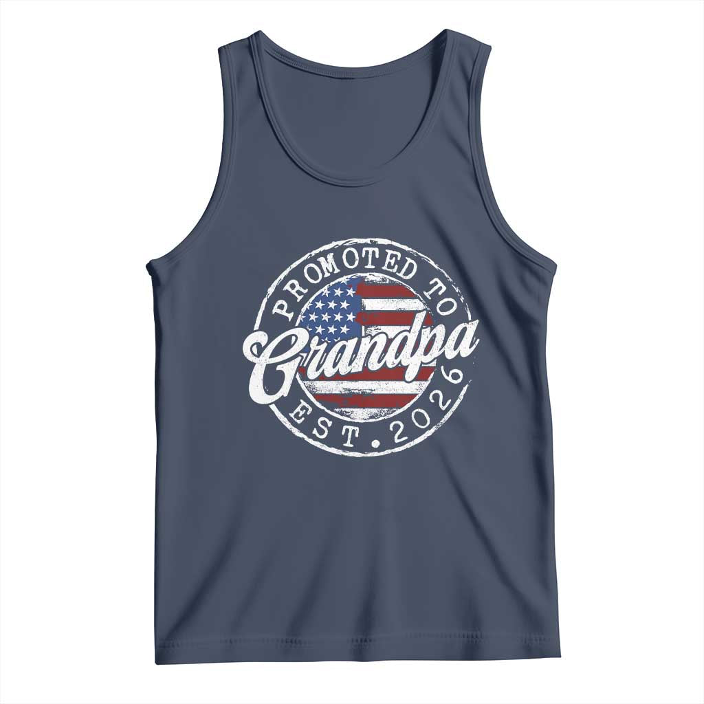 Promoted to Grandpa 2026 Tank Top New Grandfather US Flag Fathers Day