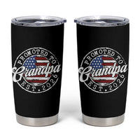 Promoted to Grandpa 2026 Tumbler Cup New Grandfather US Flag Fathers Day