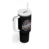 Promoted to Grandpa 2026 Tumbler With Handle New Grandfather US Flag Fathers Day