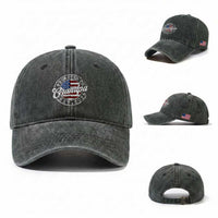 Promoted to Grandpa 2026 Washed Cotton Baseball Cap New Grandfather US Flag Fathers Day