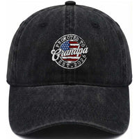 Promoted to Grandpa 2026 Washed Cotton Baseball Cap New Grandfather US Flag Fathers Day