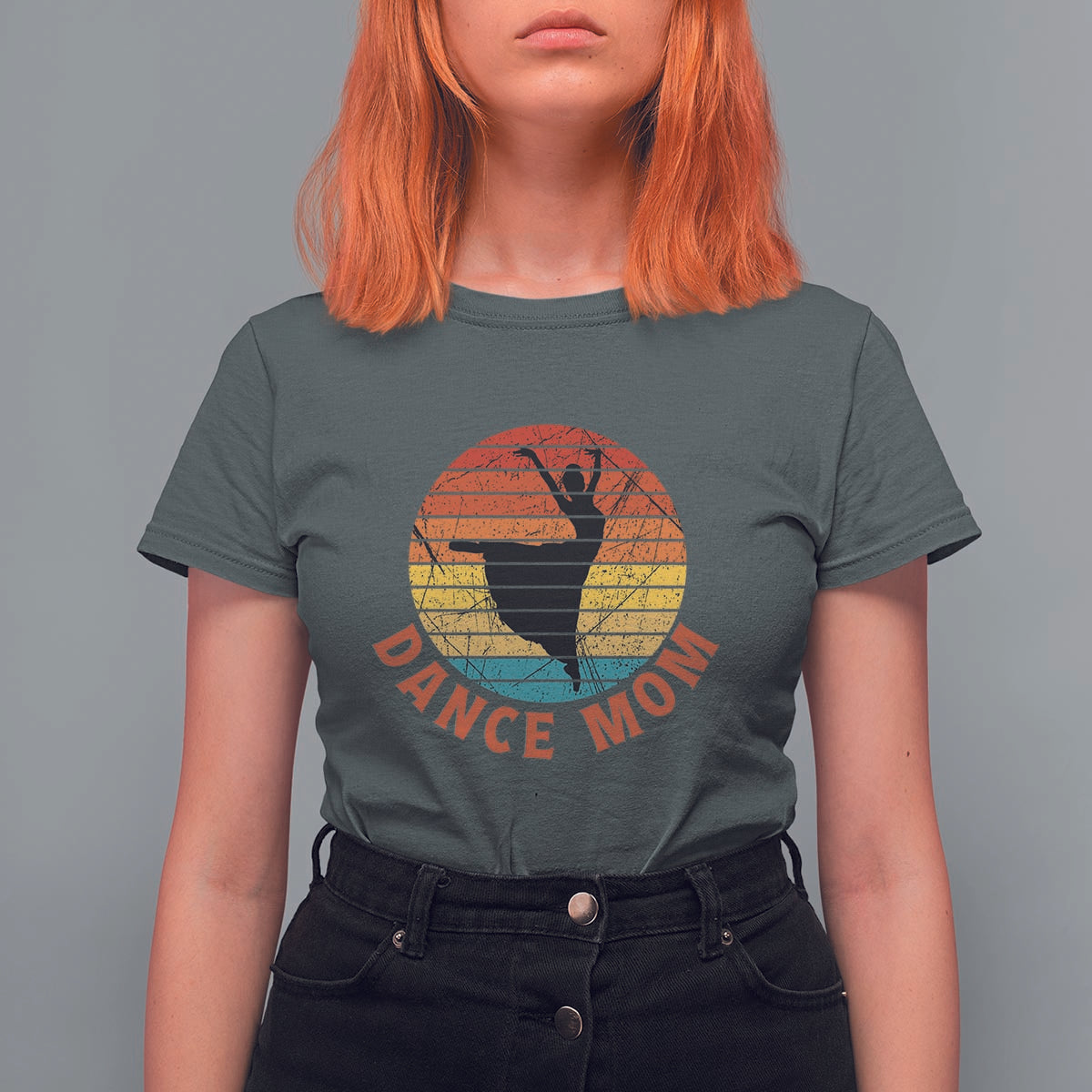 Dance Mom T Shirt For Women Dance Mama Vintage Retro Dancer - Wonder Print Shop