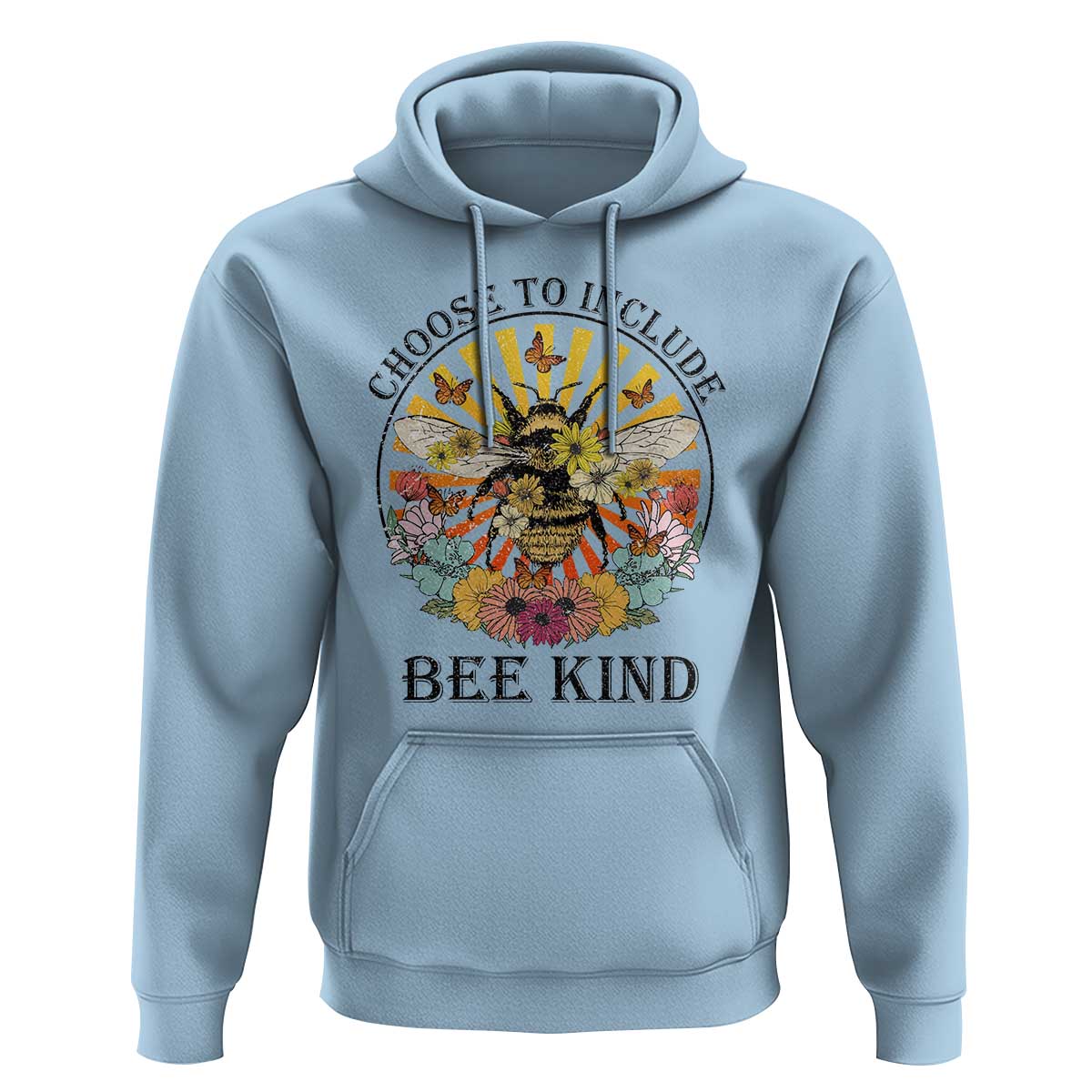 Autism Awareness Hoodie Choose To Include Bee Kind Retro Vintage Flower Bee - Wonder Print Shop