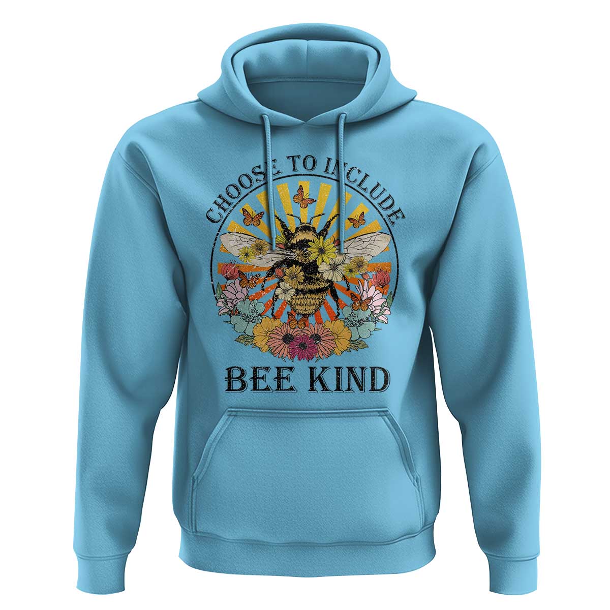 Autism Awareness Hoodie Choose To Include Bee Kind Retro Vintage Flower Bee - Wonder Print Shop